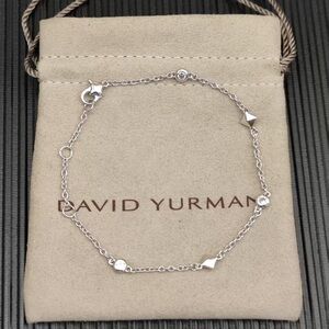 David Yurman Delicate Silver Station Bracelet with Faceted Accents